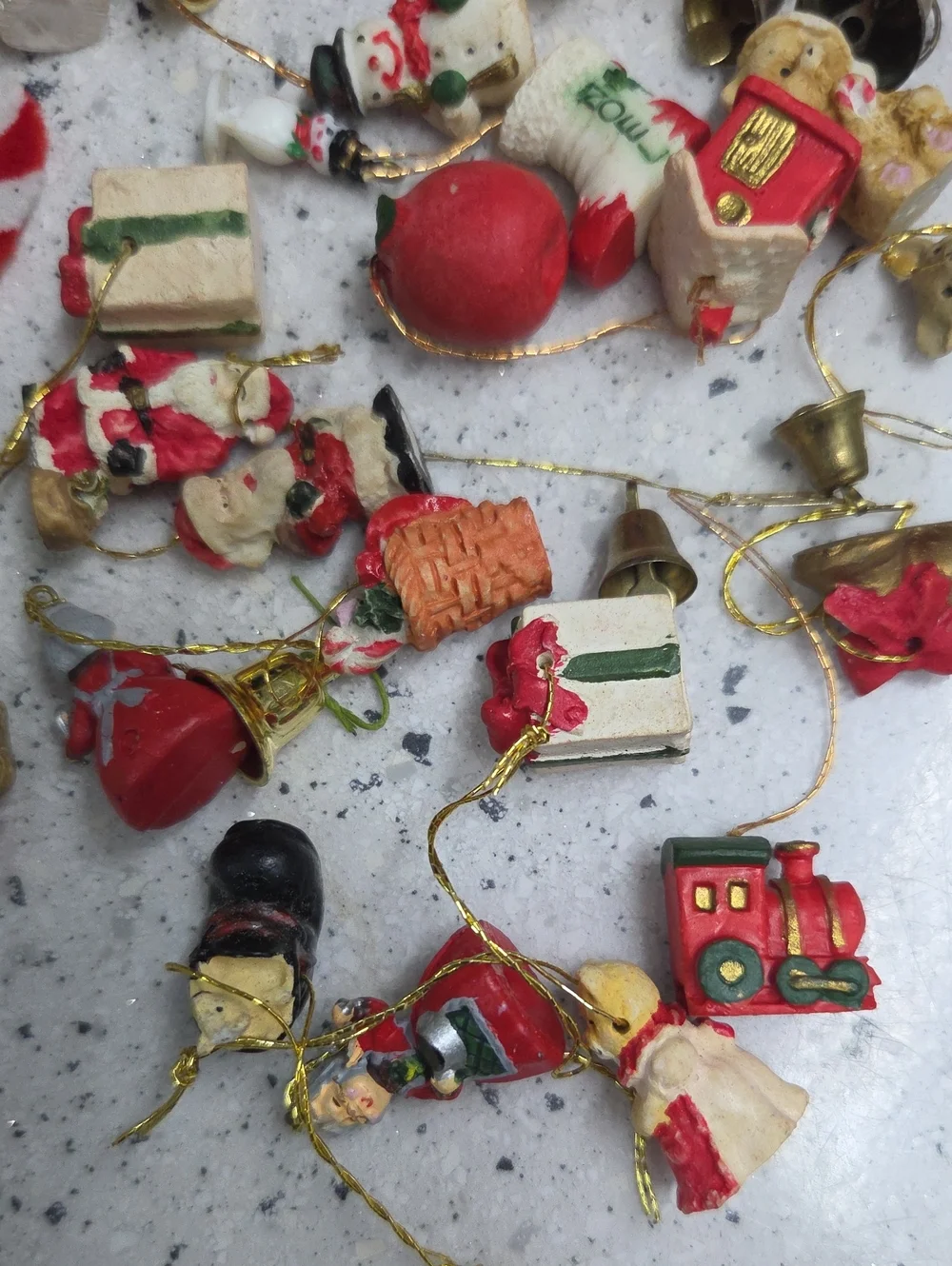 Vintage Miniature Christmas Ornaments Lot – Assorted Resin & Meta Holiday Figure